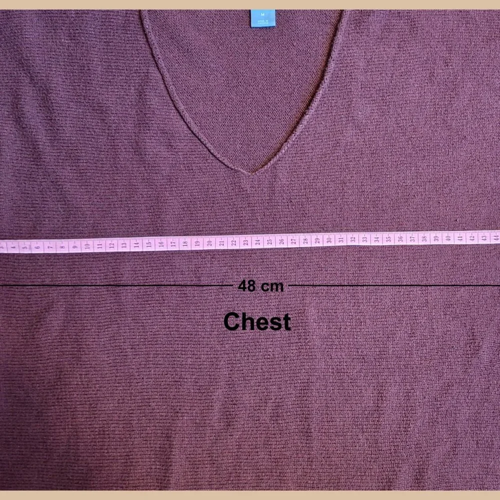 Old Navy Maroon V-Neck Pullover Medium Casual Travel Comfort Hipster Holiday Lux - Picture 4 of 6